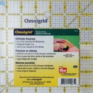 Omnigrid Ruler 6 1/2in x 6 1/2in With Grid NWT